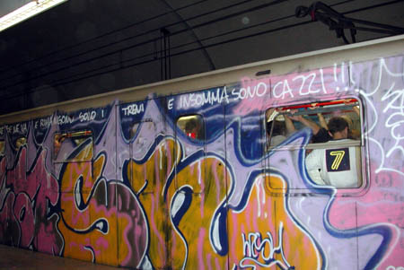 Vandalized trains are the rule, not the exception, in Rome.